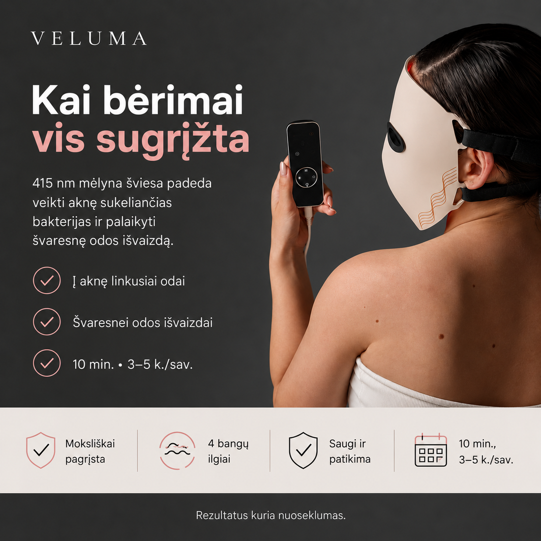 Veluma Gen 2 LED veido kaukė
