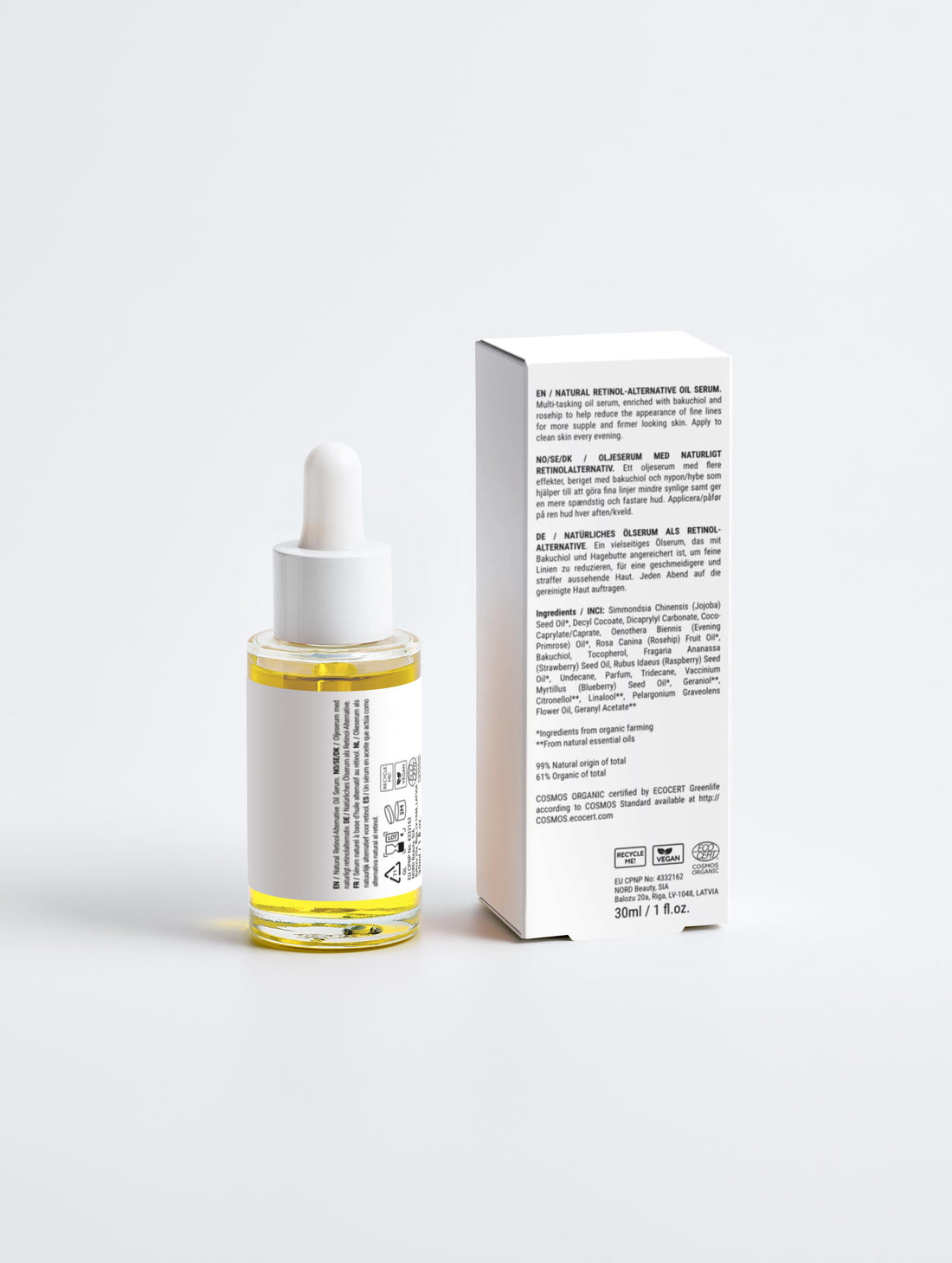Veido aliejinis serumas su bakučioliu „Veluma Natural Retinol Alternative Oil Serum“